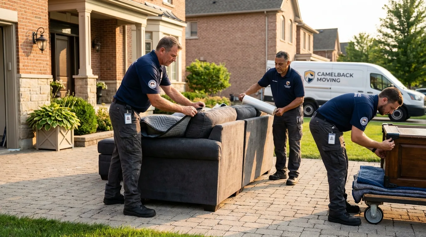 Large estate moving crew wrapping furniture in Pawnee, IL